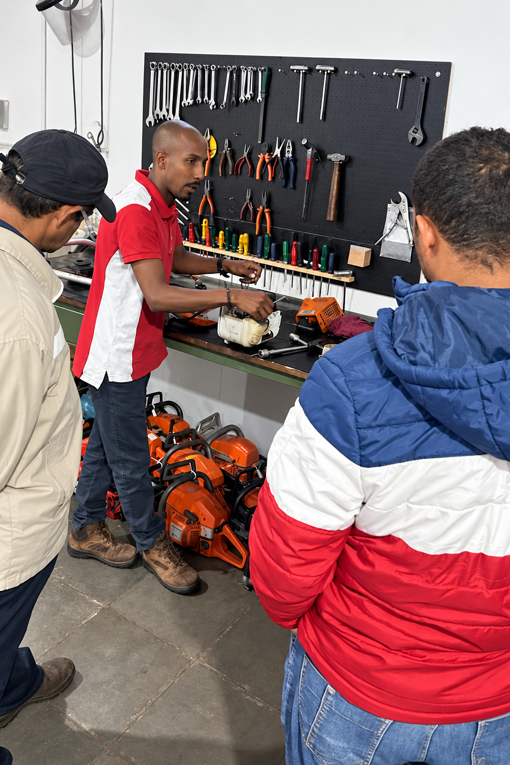 Treinamento e manutenção na bancada da Consert