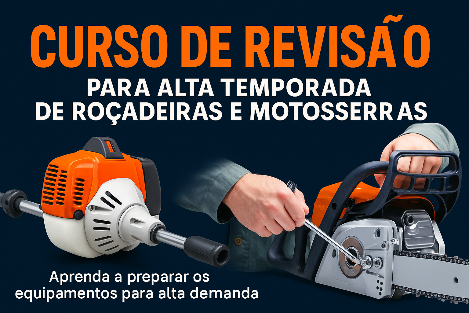 Curso de Revisão para Alta Temporada de Roçadeiras e Motosserras